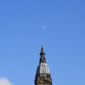 Moon over Bolton Town Hall - Pimlico Badger