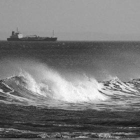 Wave tanker black n white - Whitburn, Sunderland - nagillum