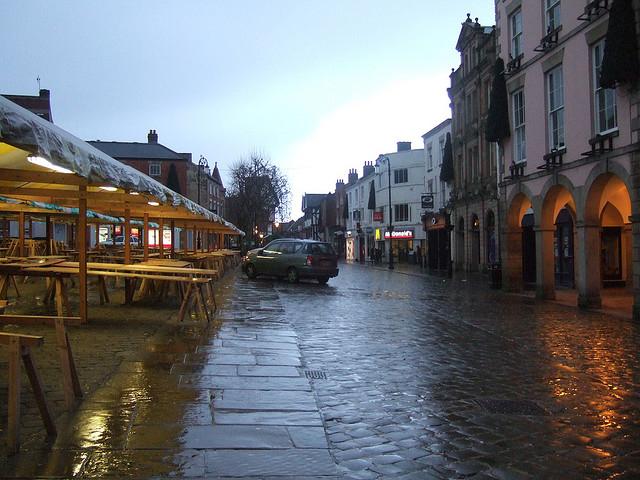 Extraordinarily wet Chesterfield Town Centre