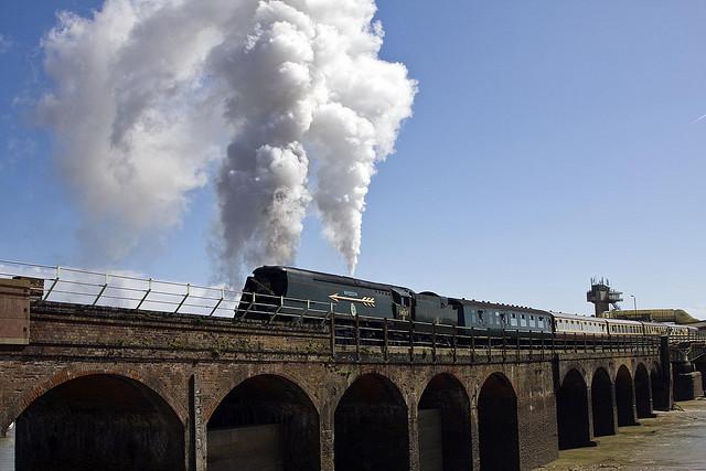 Tangmere (Golden Arrow) on the Folkestone Harbour Viaduct for the last time. (Or Maybe not!)