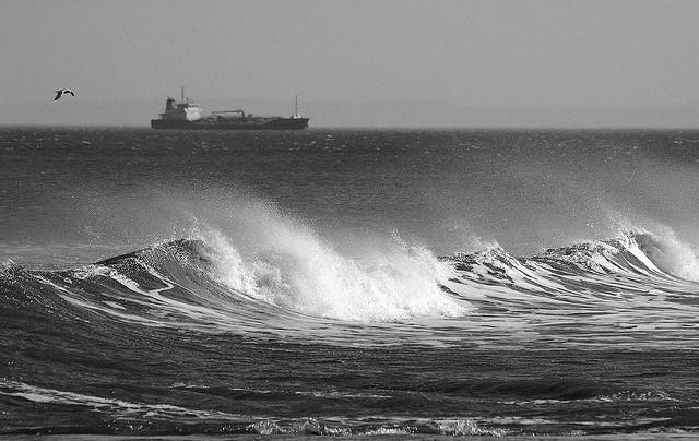 Wave tanker black n white - Whitburn, Sunderland