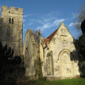 Derelict church, Eastwell, near Ashford, Kent, England UK - jwfairley