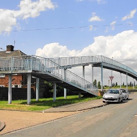 Footbridge over A30 at Ashford - Maxwell Hamilton