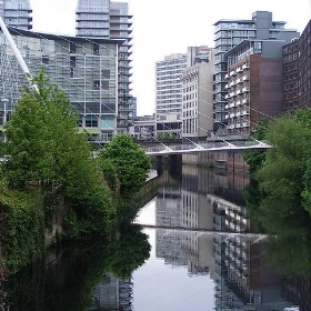 Trinity Bridge, Salford and Manchester - Pimlico Badger