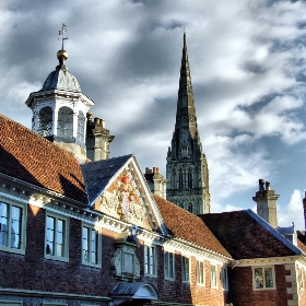 Salisbury Cathedral school and spire - David Spender