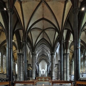 salisbury cathedral, trinity chapel 1225. vertical panorama. - seier+seier