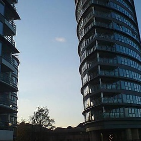 Wedge buildings by Woking station - zimpenfish