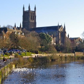 Worcester Cathedral and the River Severn - Dave Hamster