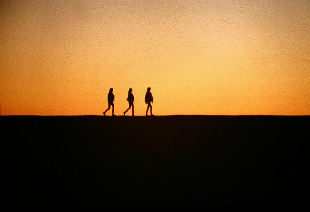 3 girls at sunset