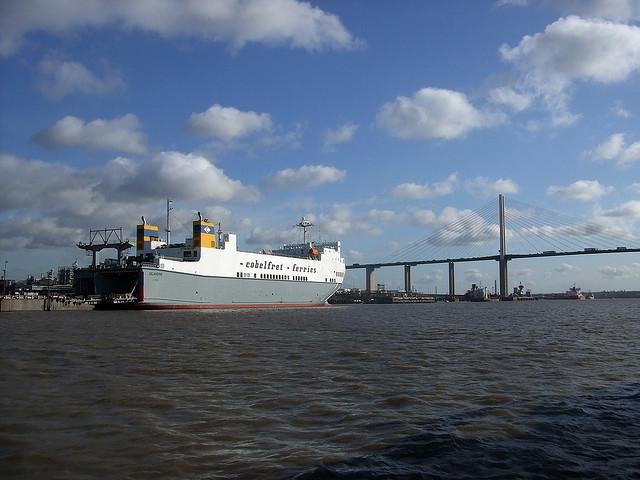 Thames river tour, Dartford bridge & ferry