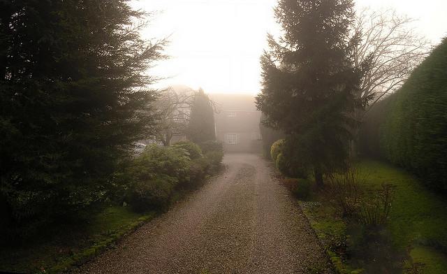 House in fog