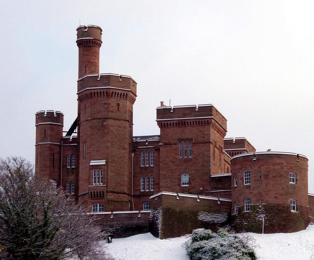Autumn becomes Winter alongside the river Ness in Inverness Scotland