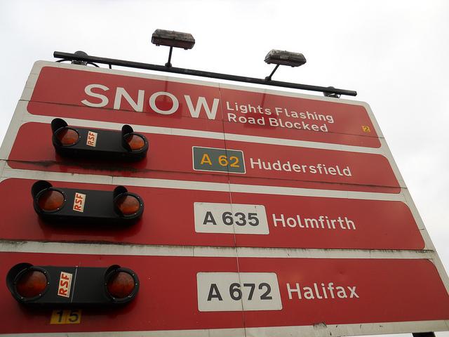 Oldham's snow sign