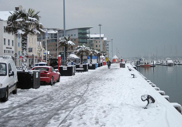 Poole Quay in the snow