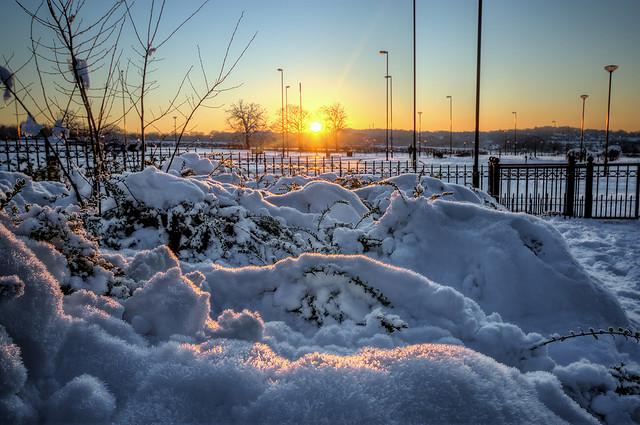 Snow top sunset